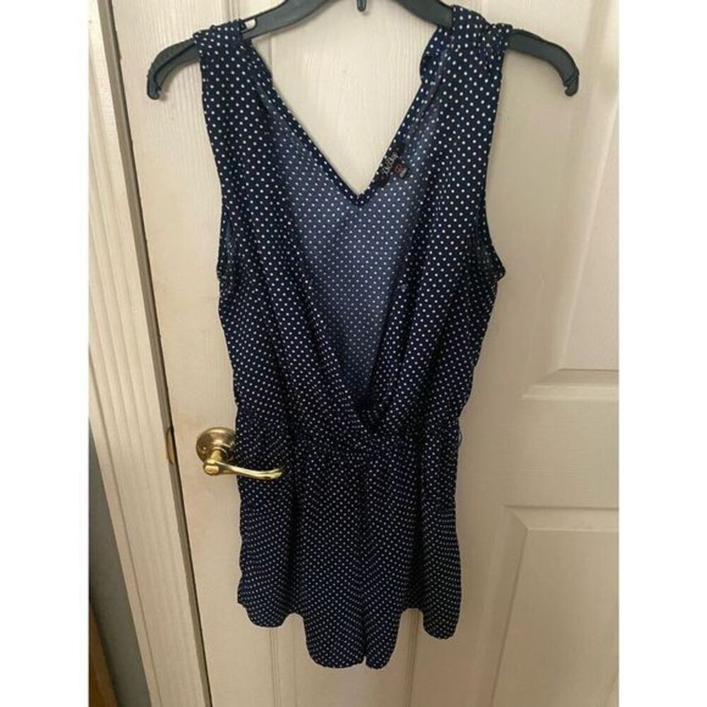 Bebop navy polka dot romper​